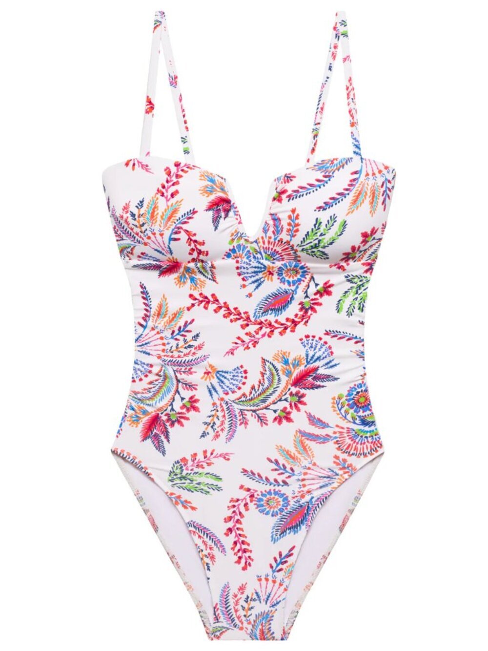 NWT Lauren Ralph Lauren Printed U Wire Over The Shoulder One Piece Swimsuit